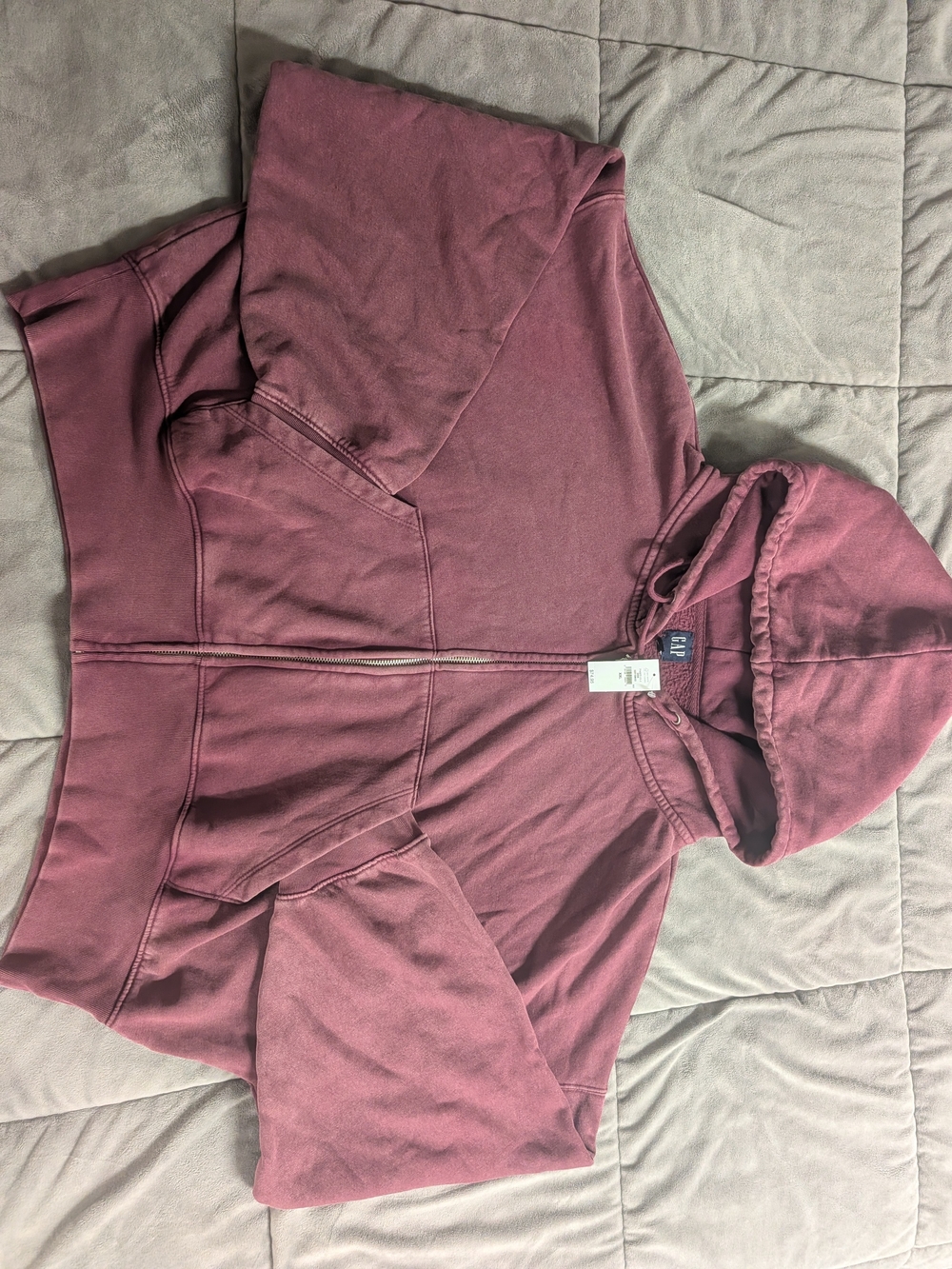 Gap Women's Hooded Zip-Up Jacket in Dusty Rose